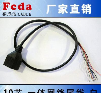 福成达电子产品安防监控线 10芯一体网络尾线与网口电源一体化解决方案